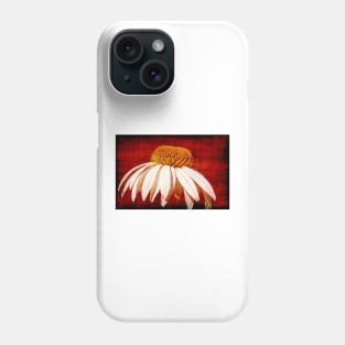 A Single Daisy On A Red Background Phone Case