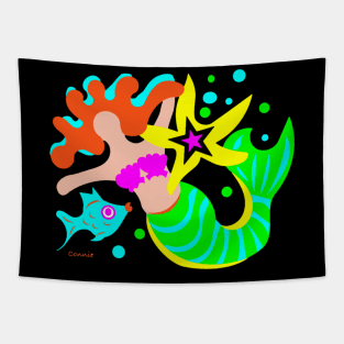Happy Mermaid Tapestry