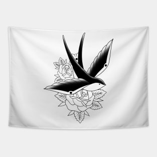 Swallow Rose Tapestry