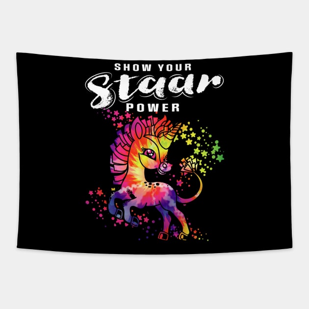 Exam Testing Day Show Your STAAR Power, Tie Dye Teacher Tapestry by PunnyPoyoShop