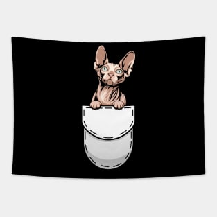 Funny Sphynx Pocket Cat Tapestry