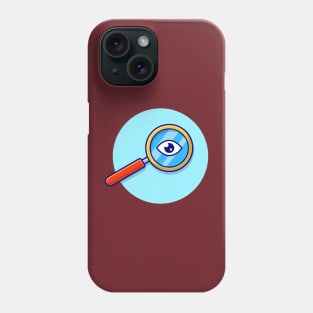 Magnifying Glass Cartoon Vector Icon Illustration Phone Case