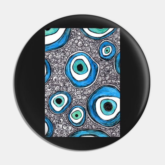 Evil Eye Art Pin by halideO