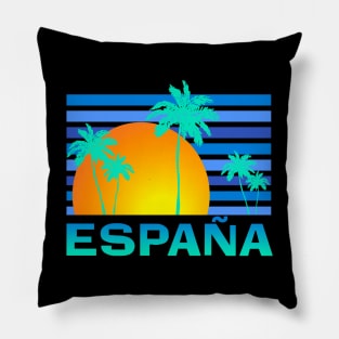 Spain Espana Sunset, Palm Trees Family Holiday Souvenir Pillow