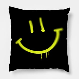 Smiley graffiti tag art Pillow