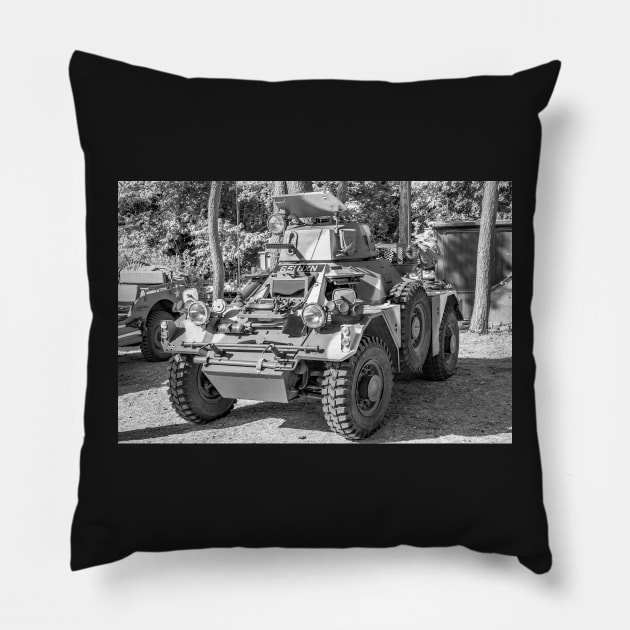 World War 2 army tank on display Pillow by yackers1