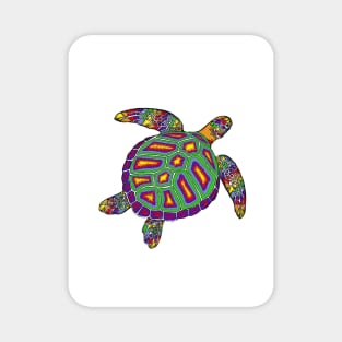 Rainbow Turtle with white background Magnet