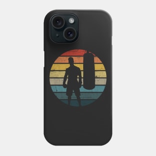 Boxing Silhouette On A Distressed Retro Sunset product Phone Case