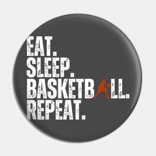 Eat Sleep Basketball Repeat Retro Vintage Boy Kid Men Women Pin