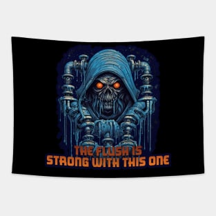 The Flush is Strong With This One - Funny Plumber Design Tapestry