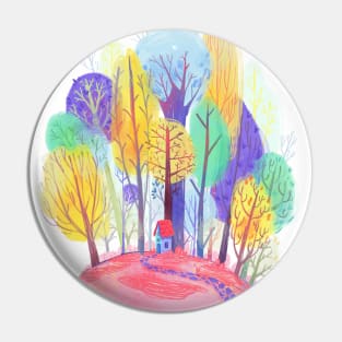 Colorful forest house Pin