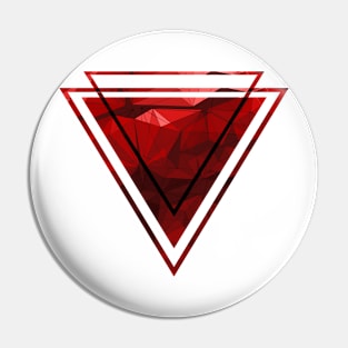 Red abstract geometric modern Pin