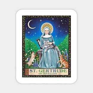 St. Gertrude of Nivelles Patron Saint of Cats Lovers Magnet