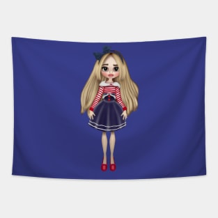 Cute teen with hair bow Tapestry