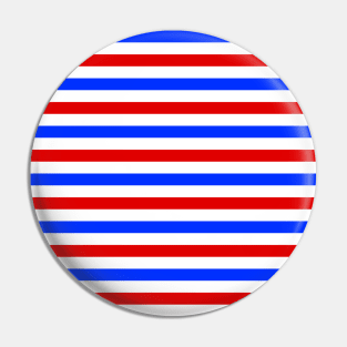 Horizontal Stripes Pattern - Blue, Red & White Pin