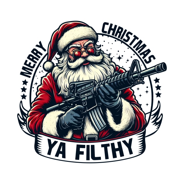 Funny Merry Christmas Ya Filthy Animal ,Christmas shirt ,Winter sign ,Holiday quote ,Retro Christmas cut file by Nichole Joan Fransis Pringle