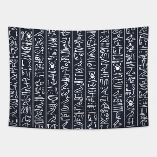 Ancient Egypt hyeroglyphs White pattern repeat Tapestry