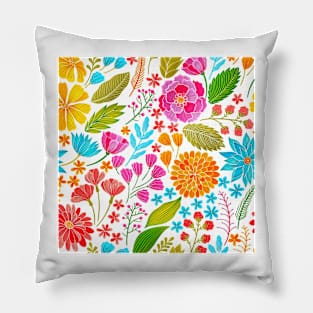 Seamless Floral Meadow Pattern Pillow