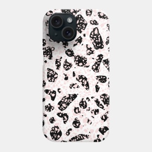 Tripple Terrazzo - Rose Pink Black  White Modern Speckle Pattern Phone Case