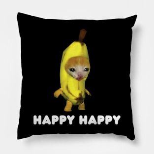 Happy Banana Cat Meme Pillow