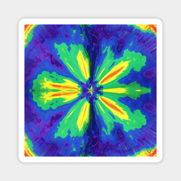 Acrylic Fluid Pour Tie Dye Rainbow Hippy Magnet Teepublic