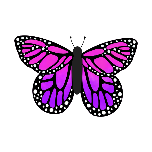 Pink purple ombré butterfly - Butterfly - T-Shirt | TeePublic