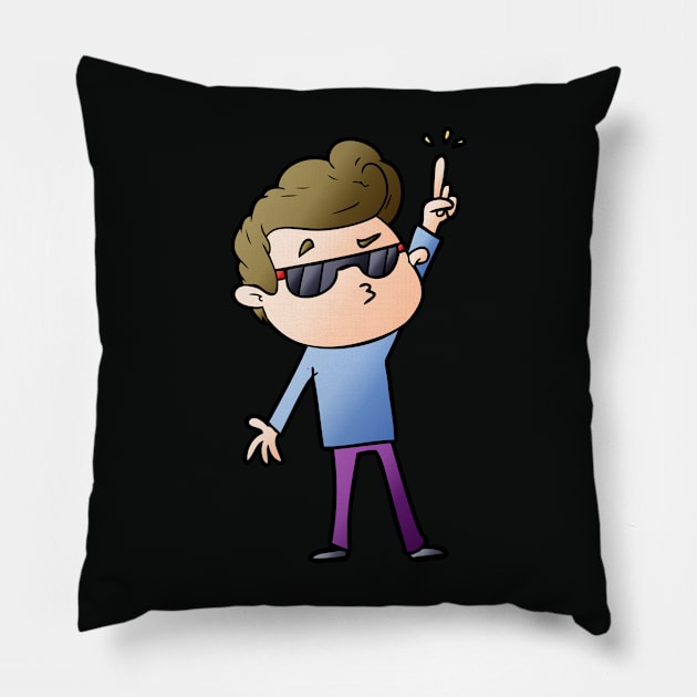 Cartoon Cool Guy Pillow by GBDesigner