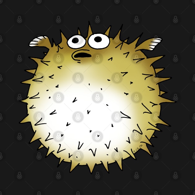 funny puffer fish by cartoonygifts