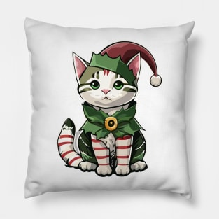 Christmas Candy Cane Cat Pillow