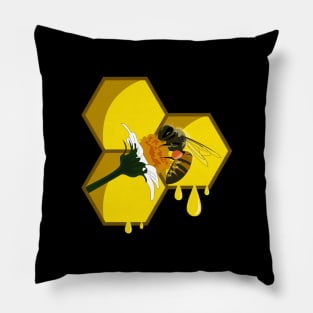 Bee on flower Pillow