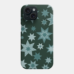 Stars Sea Green on Darker Sea Green Phone Case