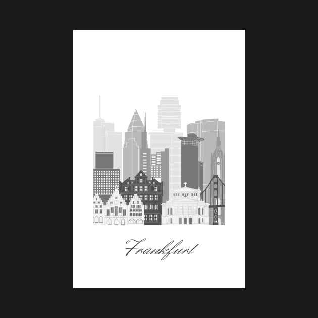 Frankfurt, Germany, map skyline - 05 style by GreenGreenDream