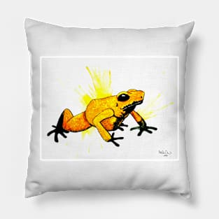 Dendorbates Terribilis Orange Dart Frog Watercolor Pillow