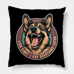 Lick First! German Shepard Design Pillow