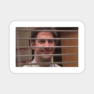 Jim Halpert Smiling Through Blinds Magnet