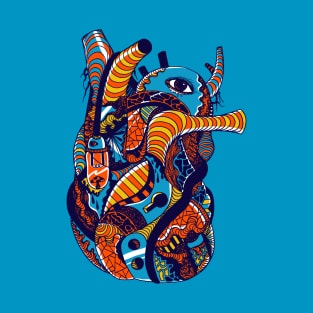 Orange Blue Light Heart T-Shirt