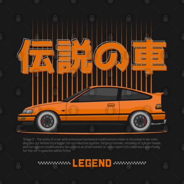 Midnight Racer Orange CRX JDM by GoldenTuners