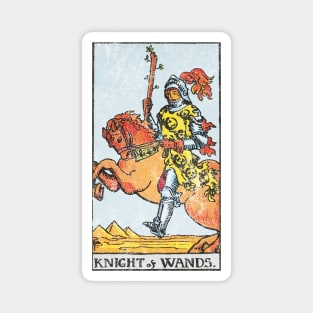 Knight of wands tarot card (distressed) Magnet