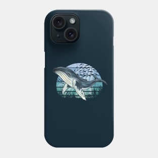 Retro Underwater Sealife Humpback Whale Phone Case