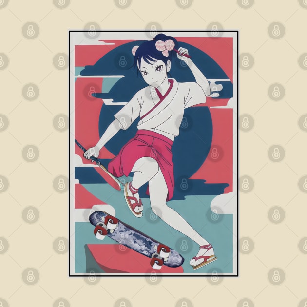 Kunoichi On Skateboard by megaaziib