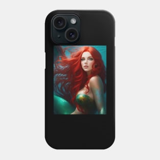 Emerald, Green Eyes Mermaid Phone Case