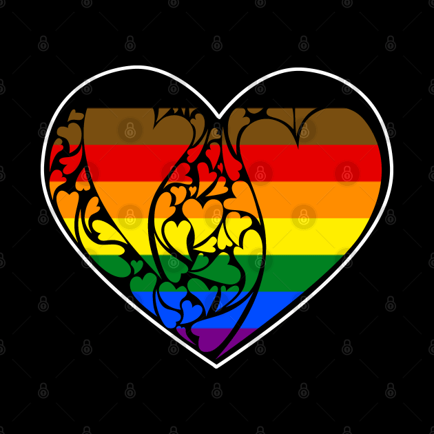 People of Color Pride Flag LGBT+ Heart by aaallsmiles