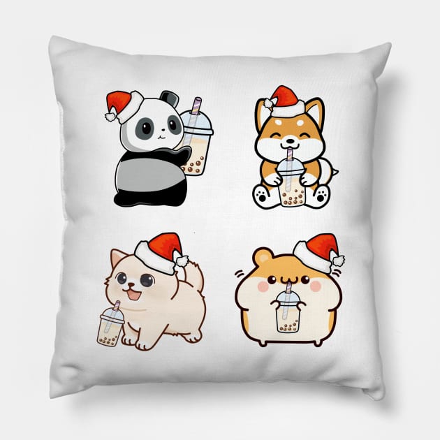 Christmas Sticker Bundle 6 Pillow by SirBobalot