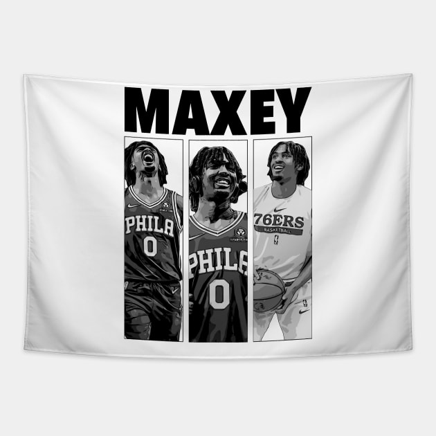 Tyrese Maxey Basketball 3 Tapestry by Playful Creatives