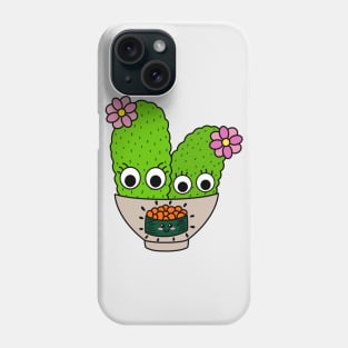 Cute Cactus Design #242: Pretty Cacti With Flowers In Sushi Bowl Phone Case