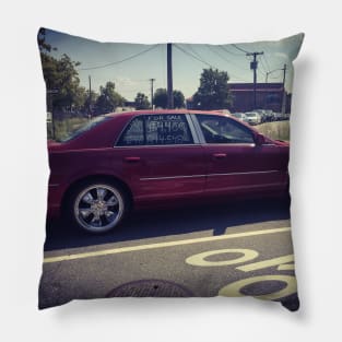 Red Car in Staten Island, New York City Pillow