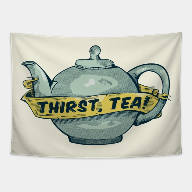 Green teapot for tea lovers Tapestry by mailboxdisco