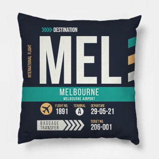 Melbourne (MEL) Airport Code Baggage Tag Pillow