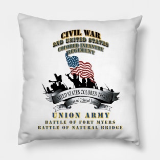 Civil War - 2nd United States Colored Infantry Regiment with USCT Bureau Banner - USA - Battle Pillow