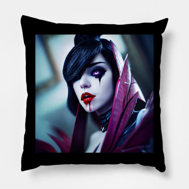 Lady Vampire Halloween Pillow by JyFDesignz